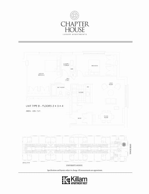Floor plan for 2 beds, 1 bath, 1011 sqft
